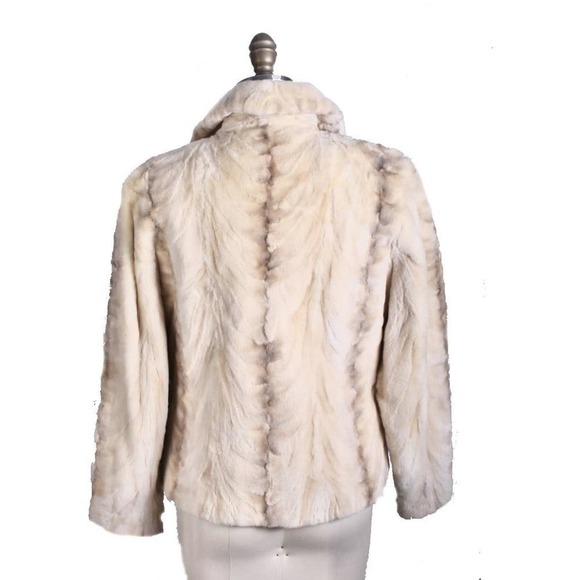 Mob wife mob boss vtg Chub Jacket Buttercream Fur Short  Creation Aphrodite - Picture 5 of 10
